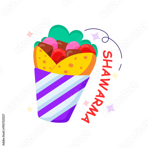 Modern design illustration of shawarma 