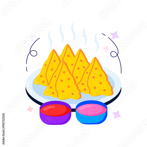 A yummy design illustration of samosa 