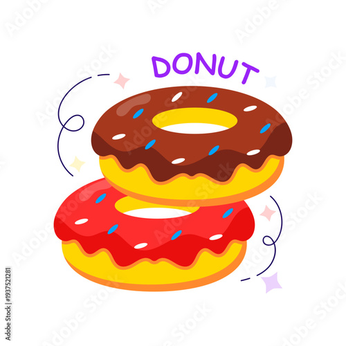 Trendy vector design of donuts