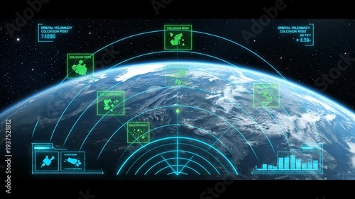 Orbital Debris Tracking Space Radar Earth HUD