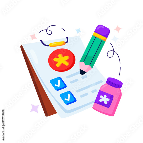 Trendy design illustration of prescription