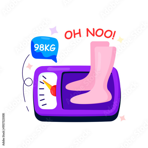 A flat design illustration of weight scale 