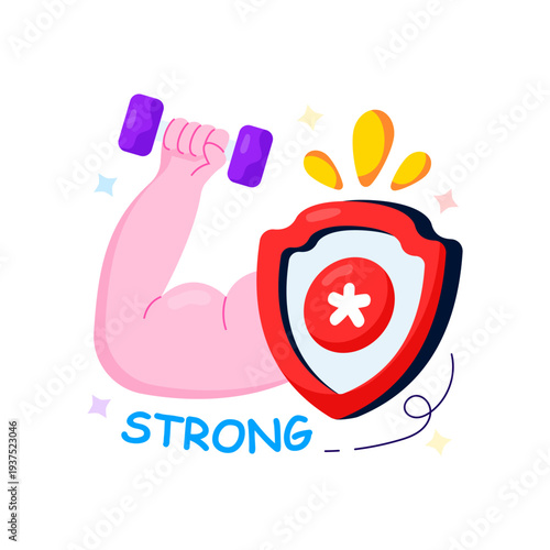 A unique design illustration of strong muscles 
