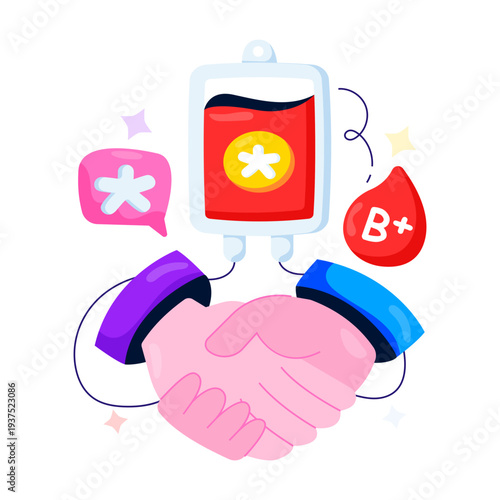 Modern design illustration of blood group match 