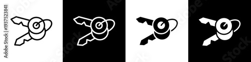 Key black and white icon design concept