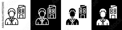 Agent black and white icon design concept