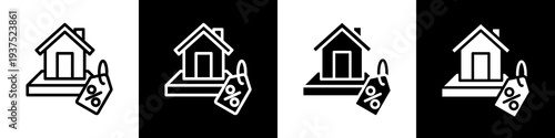 For sale rental black and white icon design concept