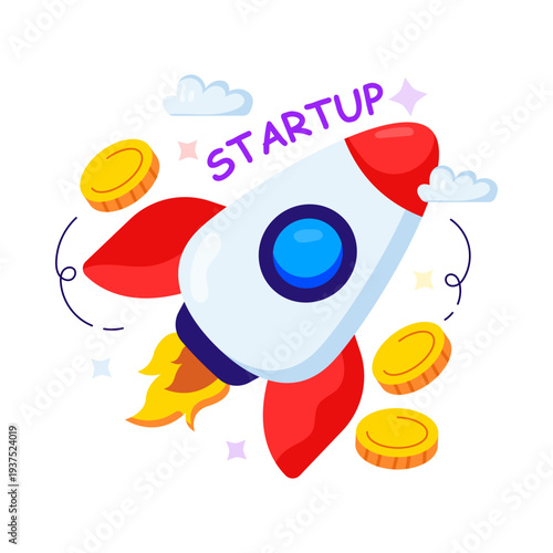 Modern design illustration of financial startup 