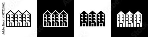 Apartment black and white icon design concept