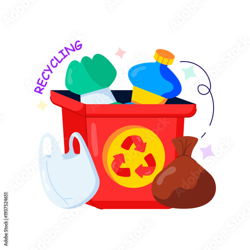 Unique design illustration of garbage recycling 