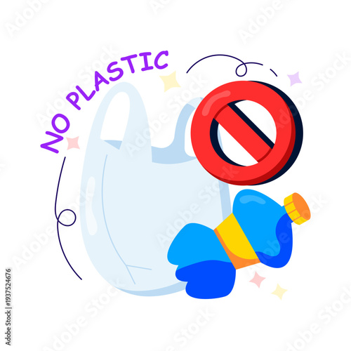 Vector design of plastic forbidden 