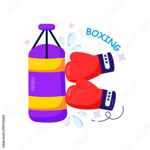 A modern design illustration of punching bag
