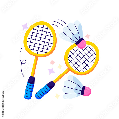 Trendy vector design of badminton 