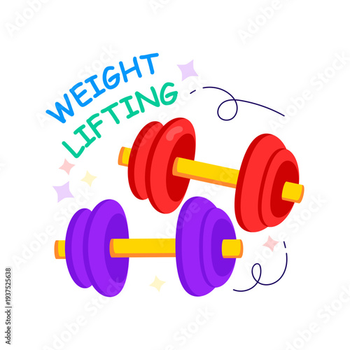 A trendy vector design of dumbbells