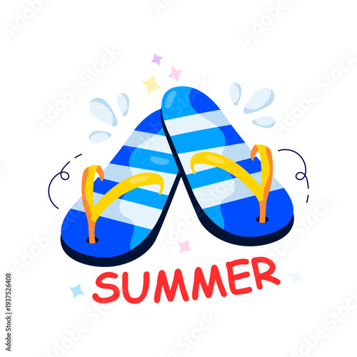 An illustration design of flip flop