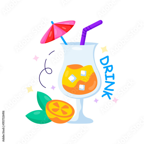 Lemonade illustration, editable vector