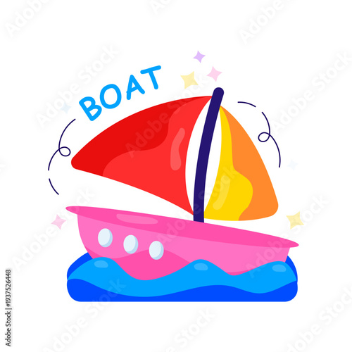 An illustration design of boat, watercraft 