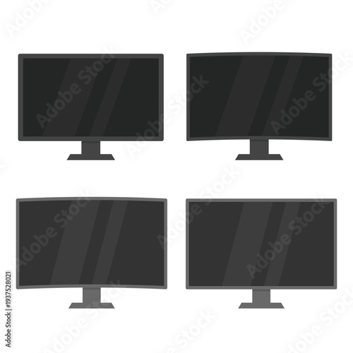 modern pc monitor vector set
