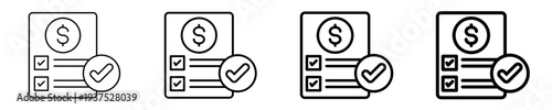 Budget Approval Icon Set Different Style Collection