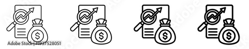 Variance Analysis Icon Set Different Style Collection