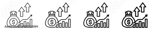 Performance Budgeting Icon Set Different Style Collection