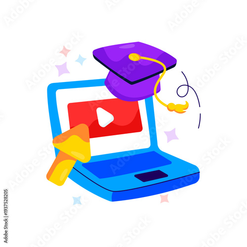 Premium design illustration of educational video