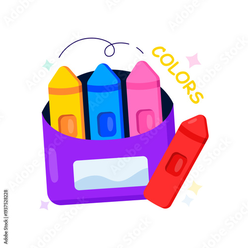        A set of coloring pencils, crayons illustration