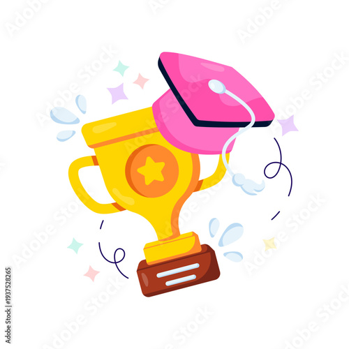 A flat design illustration of academic award 