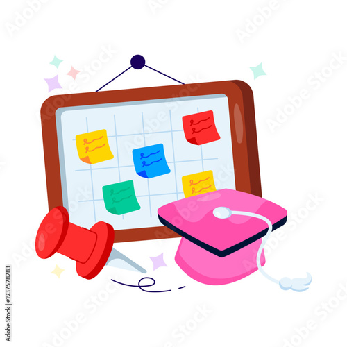 Trendy design illustration of noticeboard 