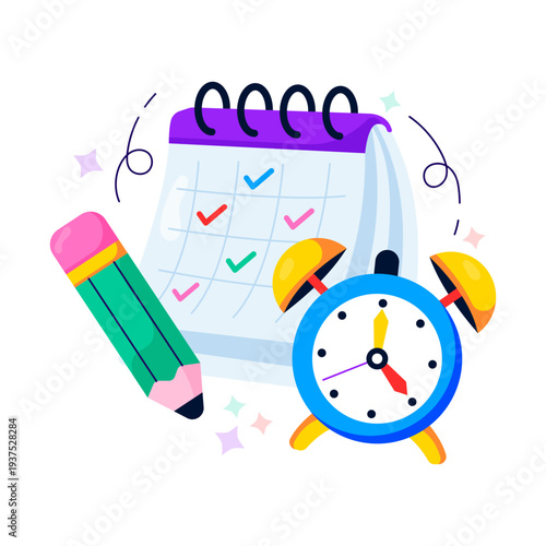 Modern design illustration of study timetable 