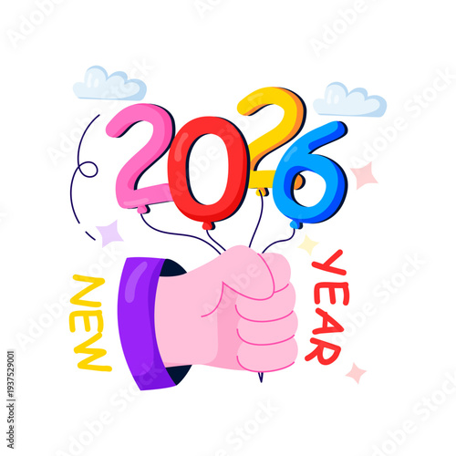 An eye catching design illustration of happy new year 