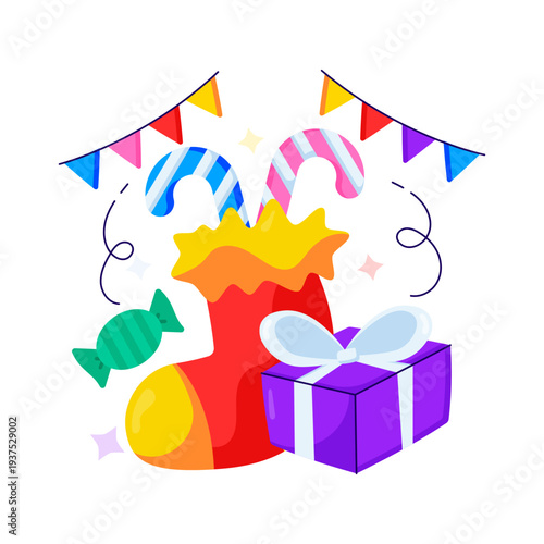 Premium download illustration of christmas sock