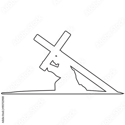 Man Carrying Cross Burden