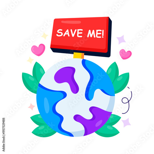 Modern design illustration of save planet 