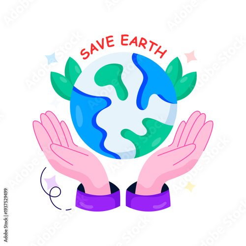 A beautiful design illustration of save earth 