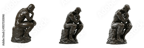 Canvastavla Thinker by Antoine Bourdelle statue isolated on white background random angle fu