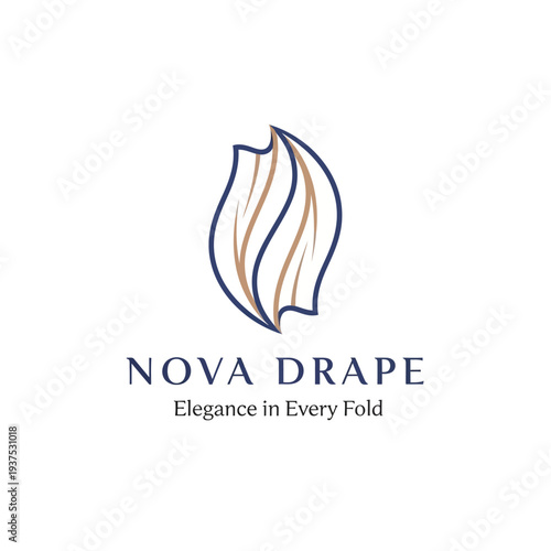 Stylish Fabric Drape Logo Design Element.
