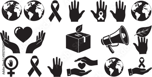 Awareness and Activism Symbols for Social Causes Worldwide Today