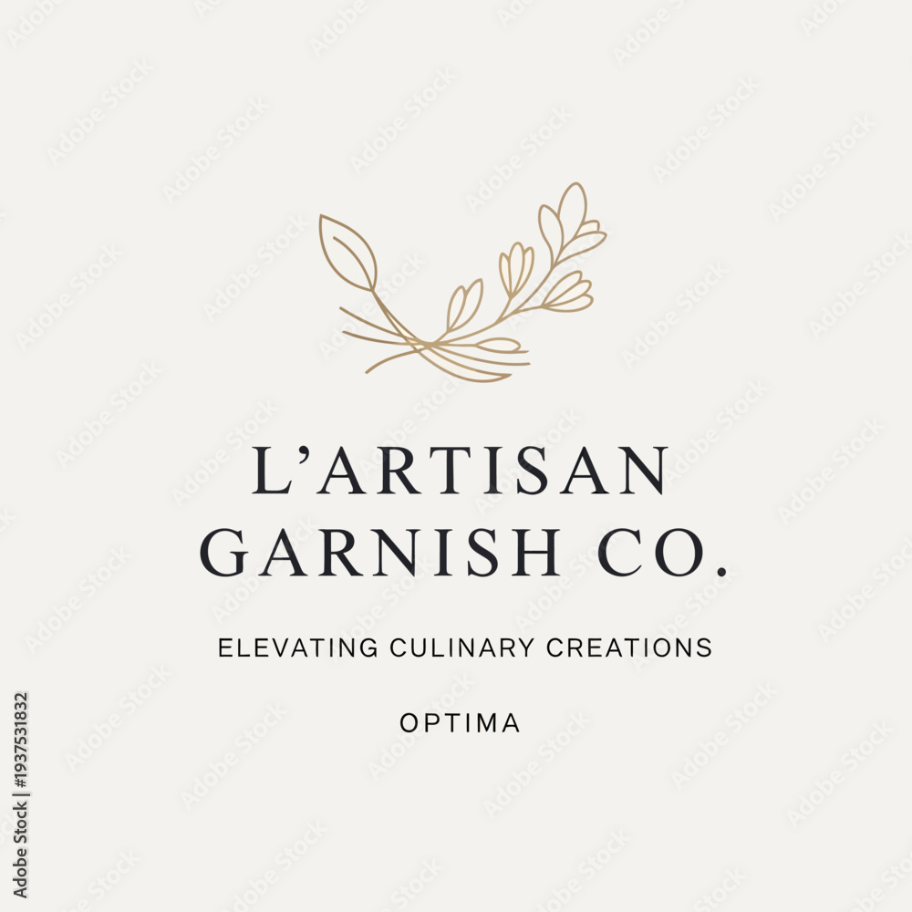 Fototapeta premium LArtisan Garnish Co Logo with Leaves.