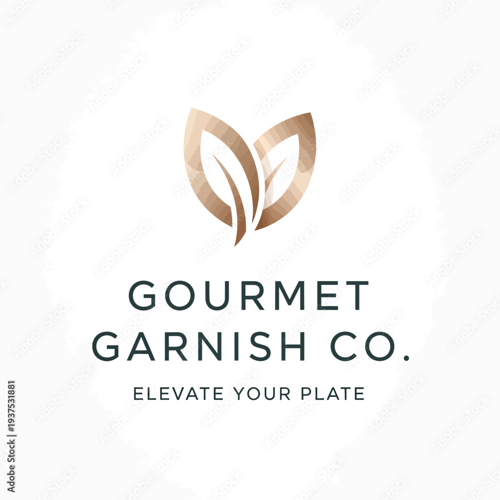 Obraz premium Gourmet Garnish Co Logo with Leaf Design.