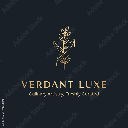 Luxury Verdant Luxe Logo with Leaves Design.