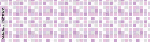 Bathroom wall mosaic with background kitchen purple and beige brown square. Display geometric bathroom with product set background. Vector 