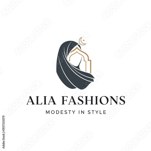 Muslim Woman Logo Design Fashion Brand.