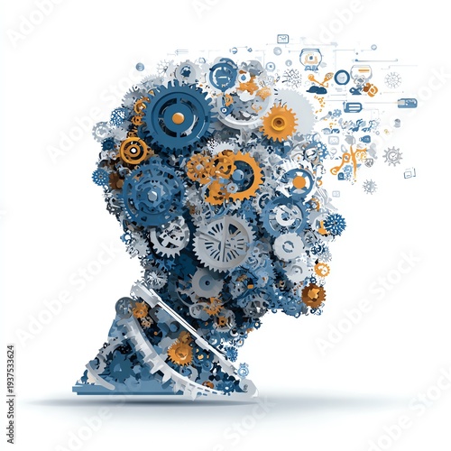 Wallpaper Mural Gear in head face illustration Torontodigital.ca