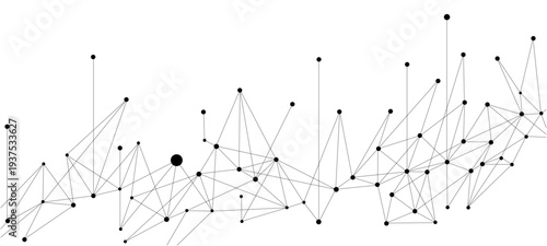 Digital network connection technology with plexus and colorful wavy lines on white background. Abstract music background with notes