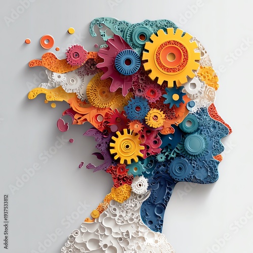 Wallpaper Mural Gear in head face concept Torontodigital.ca