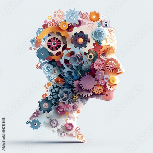 Wallpaper Mural Gear in head face concept Torontodigital.ca