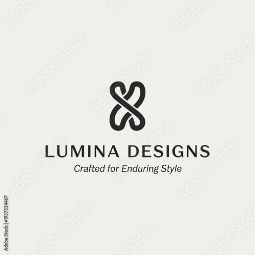 Lumina Designs Logo Elegant Typography Symbol.