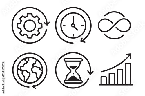 business process optimization and improvement icons high quality