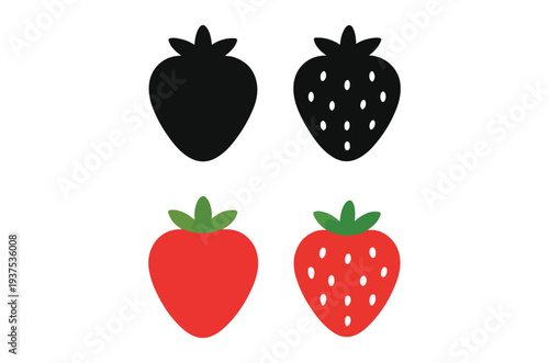 strawberries and blackberries simple illustration high quality professional